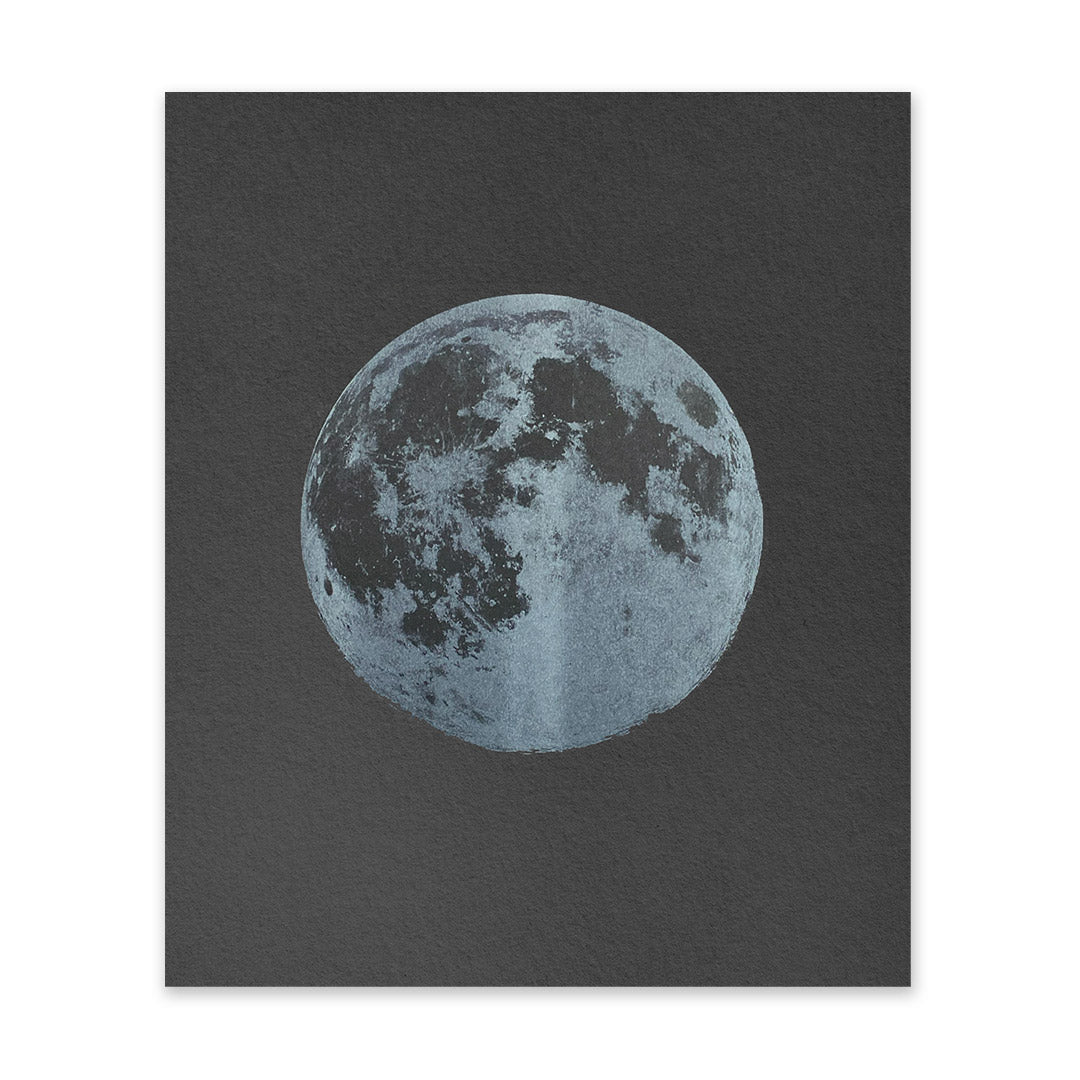 Black and White Moon Riso Print (12x10)(10952)