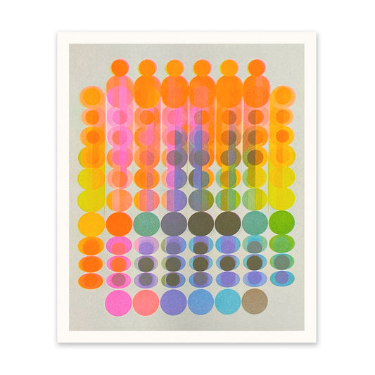 Bright Neon Circles Art Print (11013)