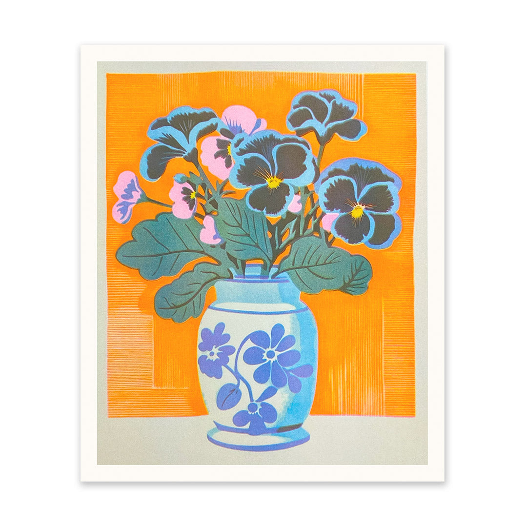 Pansies in a Vase Art Print (11025)