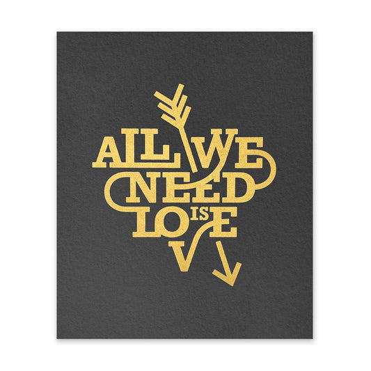 All We Need Is Love Gold Art Print (11275)
