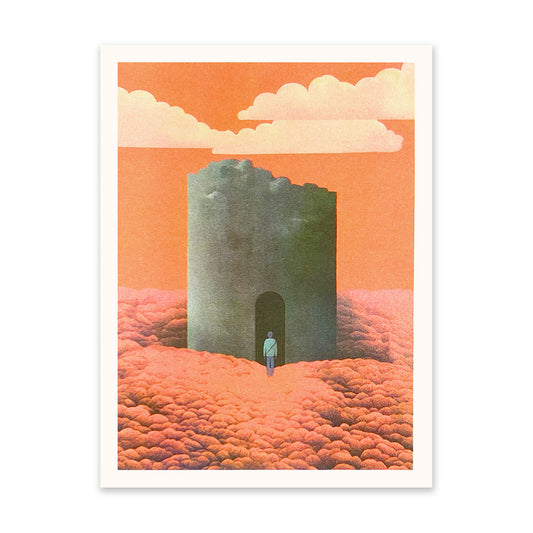 Figure and Tower Art Print (10912)