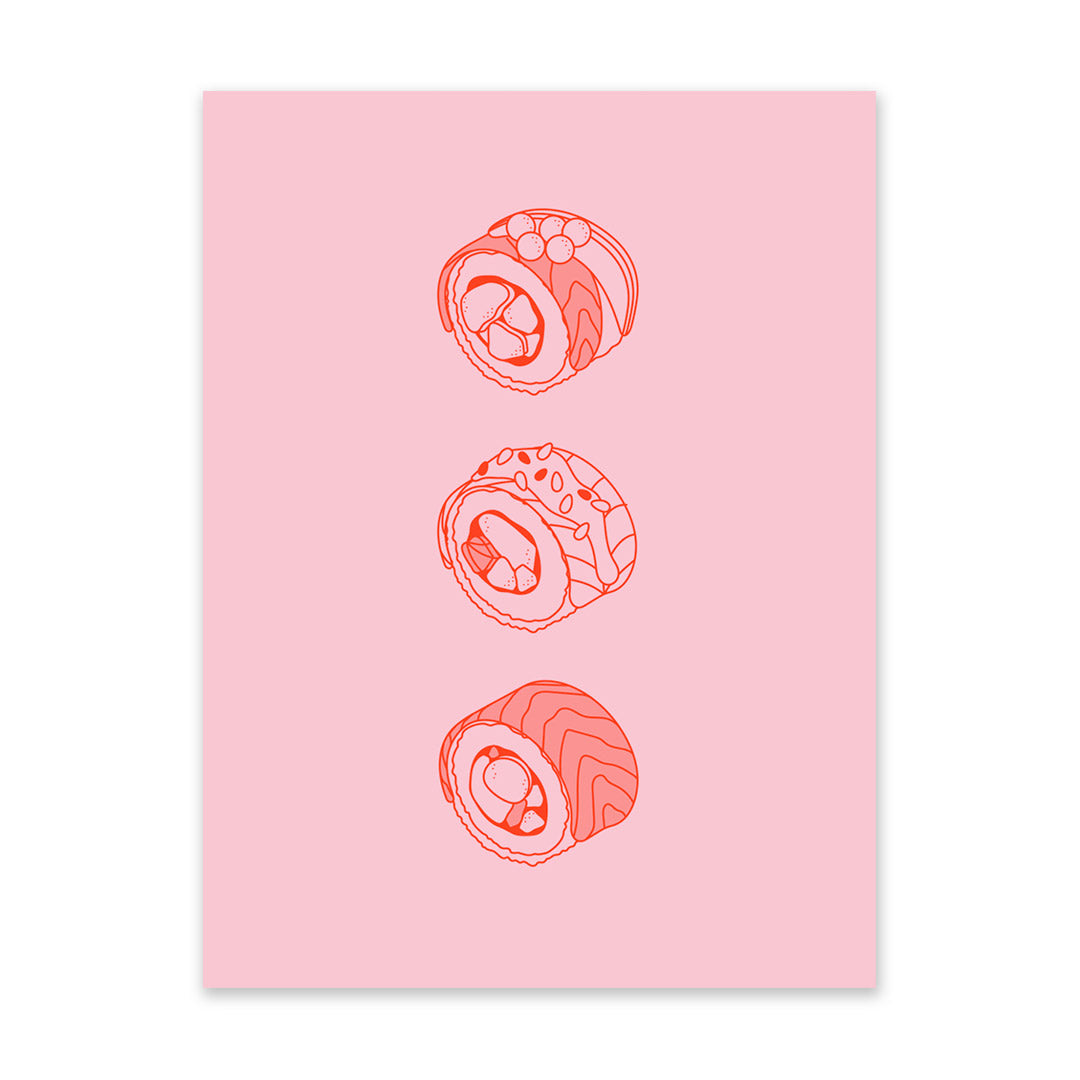 Pink and Red Sushi 1 Art Print (10943)