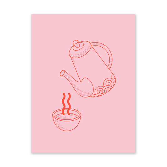 Pink and Red Tea Art Print (11030)