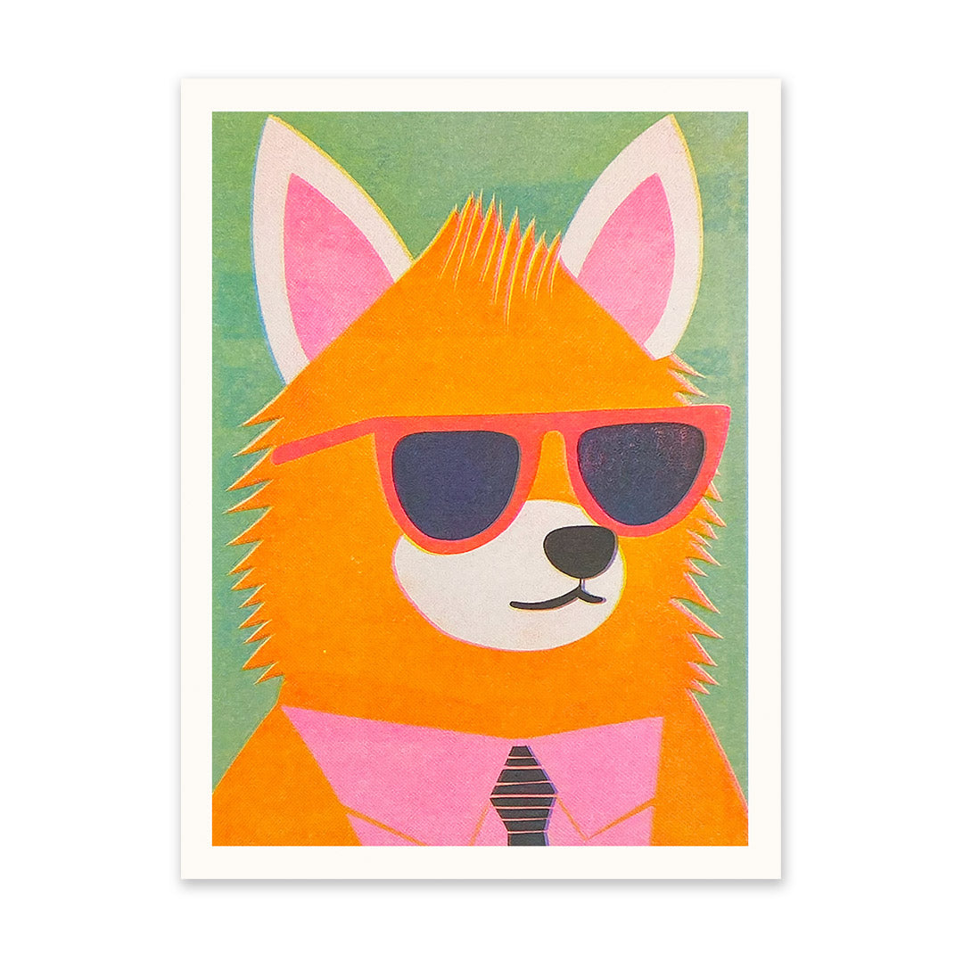 Cool Corgi 1 Riso Print (8x6) (11213)