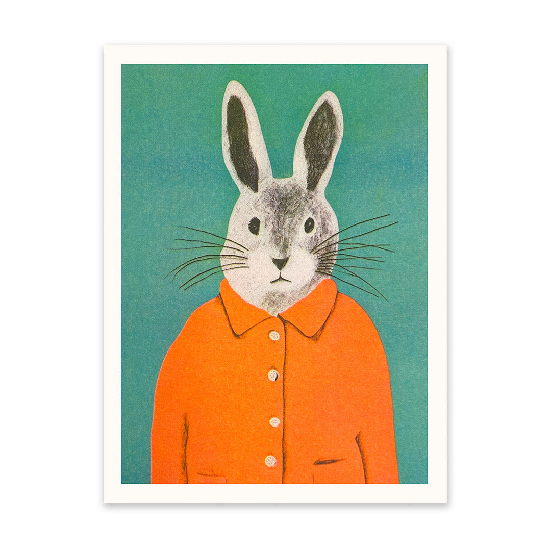 Cute Rabbit Riso Print (8x6)(11415)