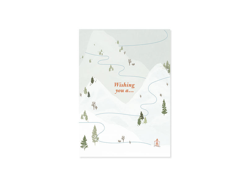 Alpine Ski Slope 3D Layer Greeting Card (9367)