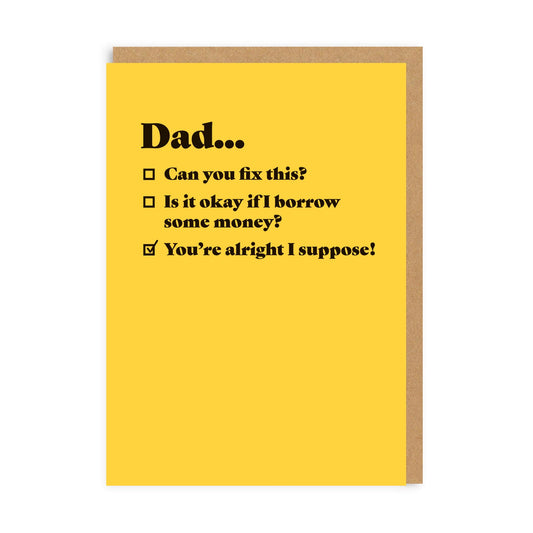 Dad Tick Box Greeting Card