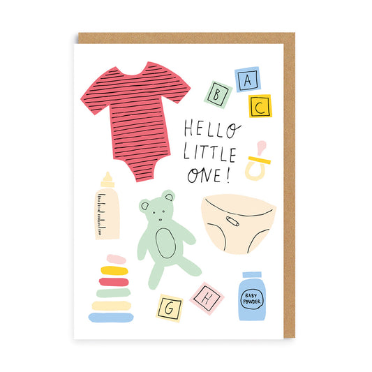 Hello Little One Icons Newborn Greeting Card