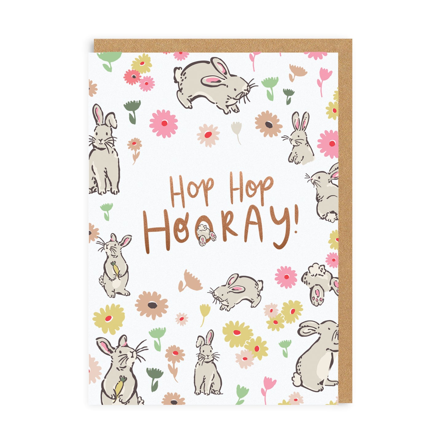 Hop, Hop, Hooray! Bunny A6+ Greeting Card