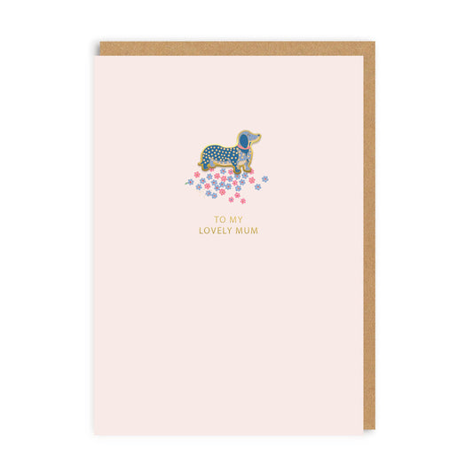 Cath Kidston To My Lovely Mum - Sausage Dog Enamel Pin Greeting card