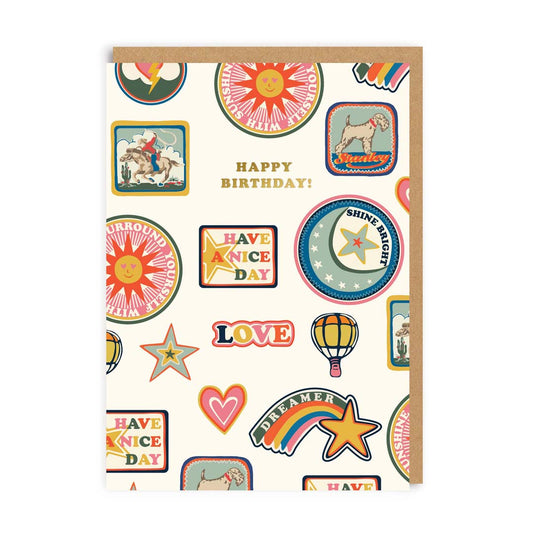 Cath Kidston Birthday Patches AOP Greeting Card