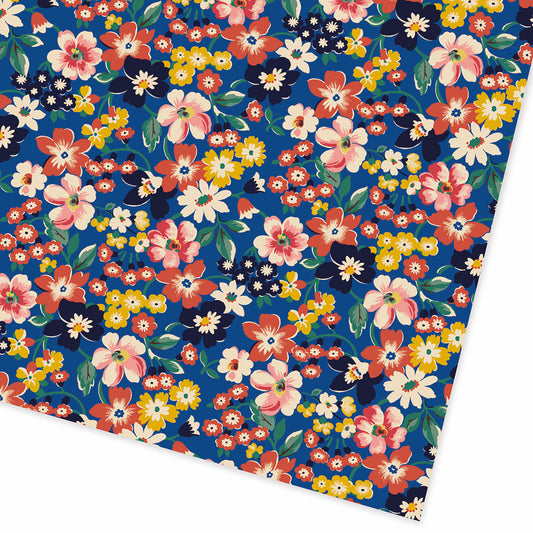 Cath Kidston Blue Floral Flat Giftwrap
