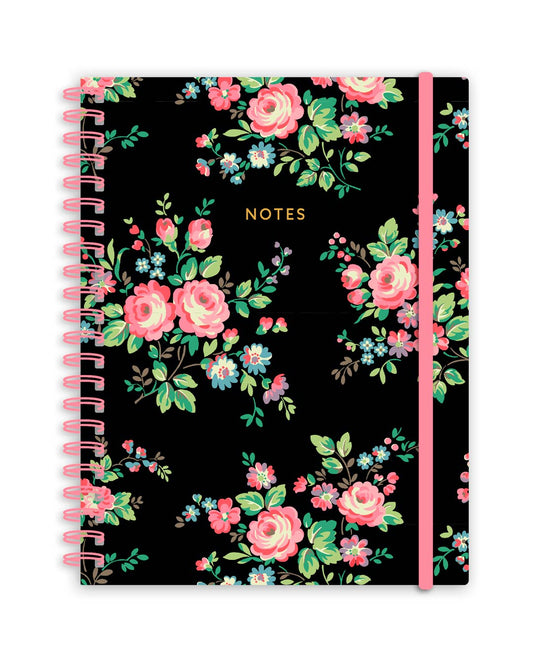Black boutique floral Wiro A5 Notebook