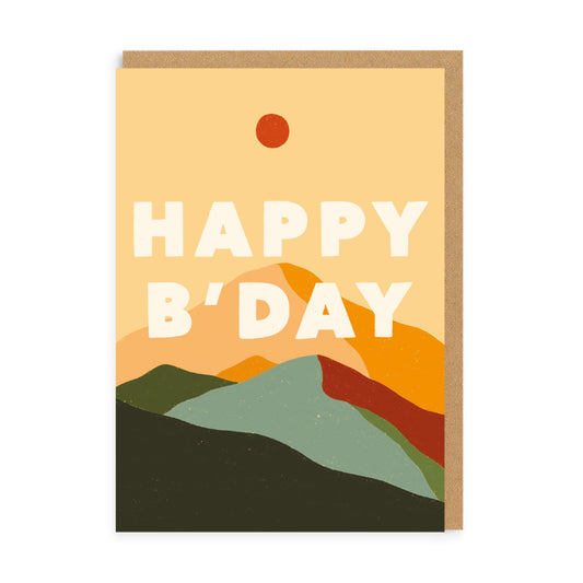 Sun and Mountains Happy Birthday Card