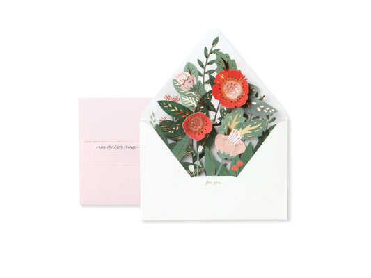 Floral Envelope 3D Pop Up Greeting Card