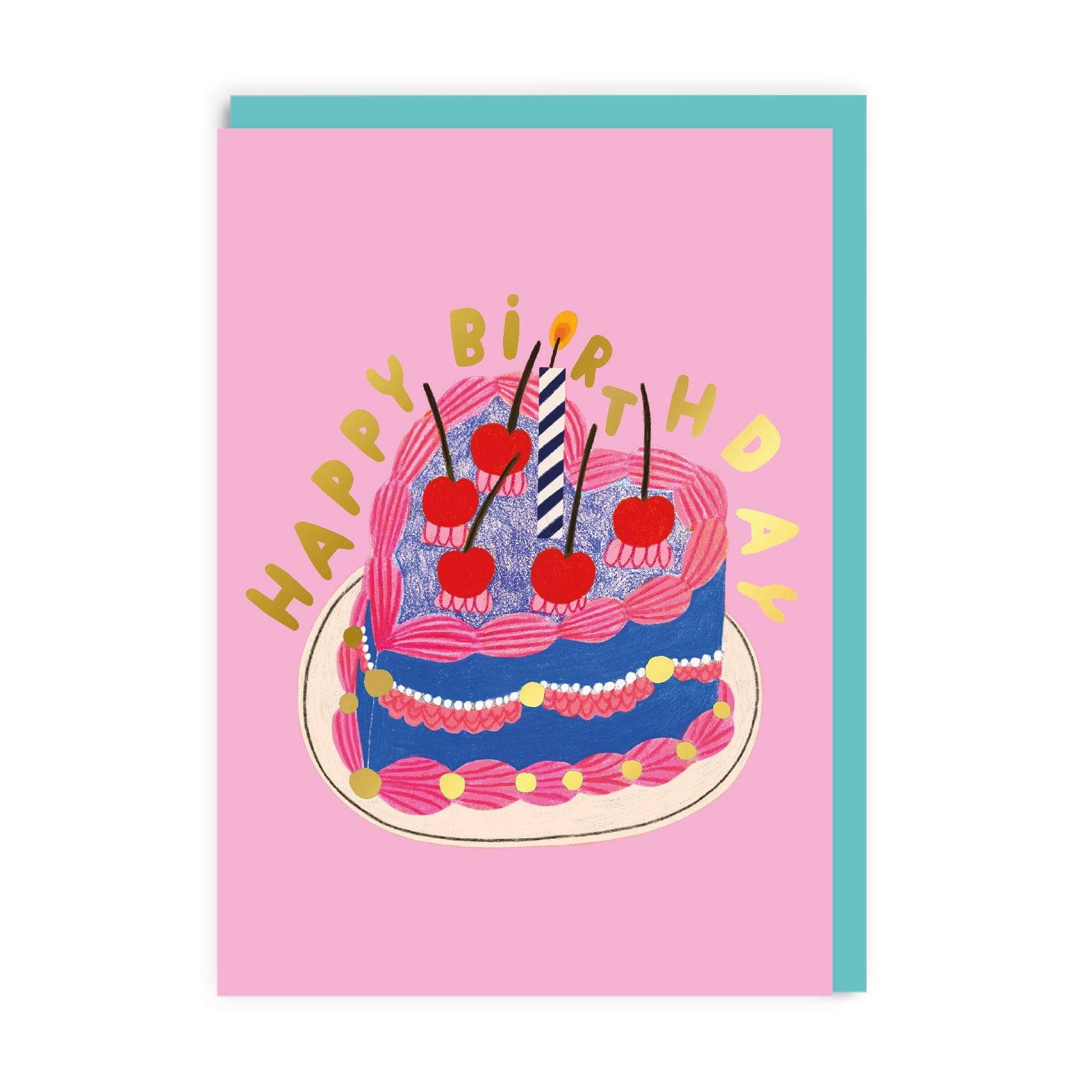 HBD Heart Cake Greeting Card