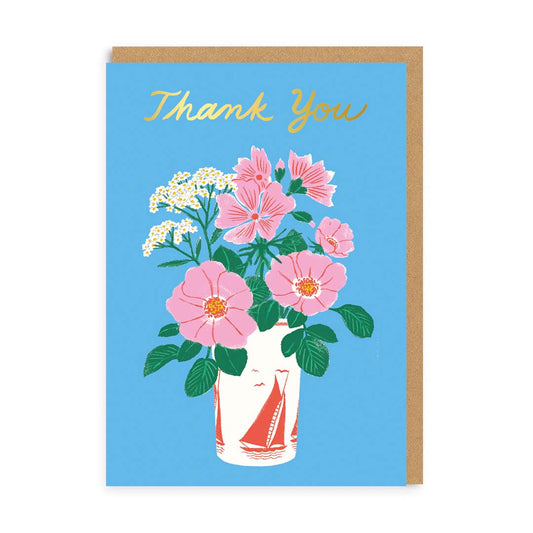 Thank you Floral Vase Greeting Card