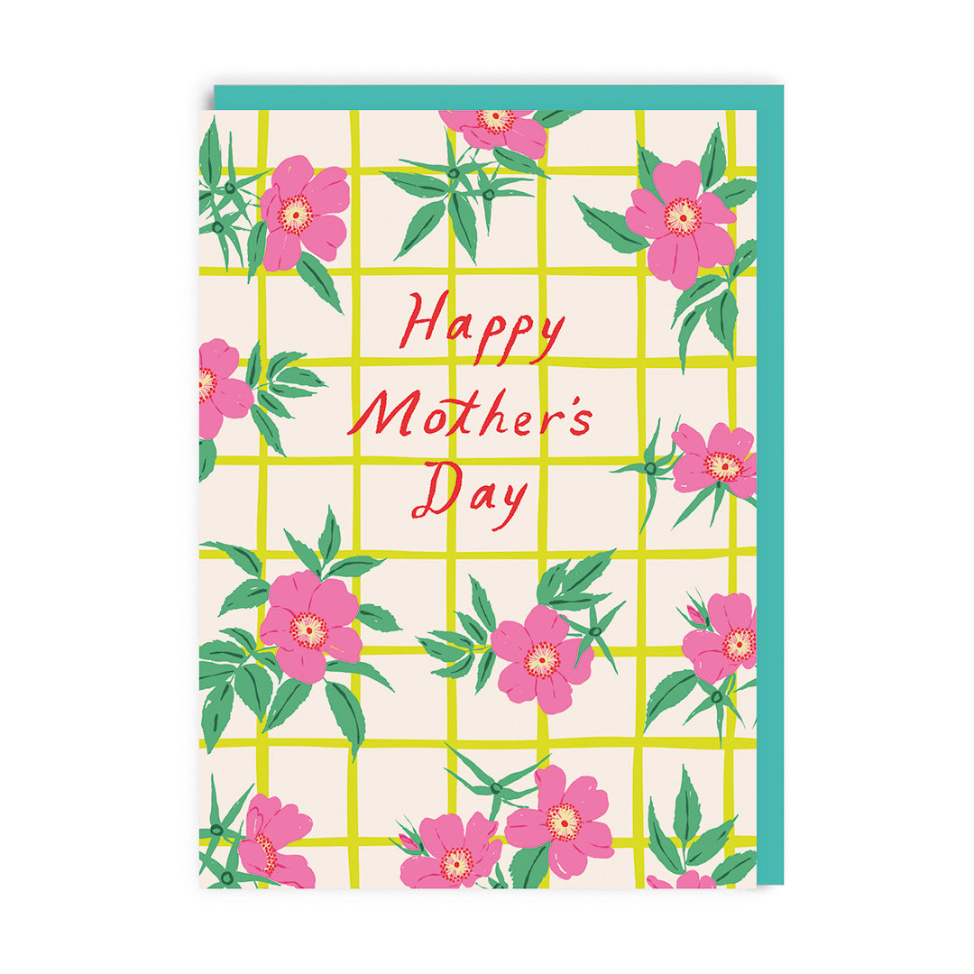 Flower Grid Pattern Happy Mother's Day Card