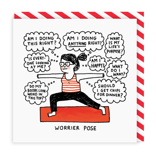 Worrier Pose Square Greeting Card
