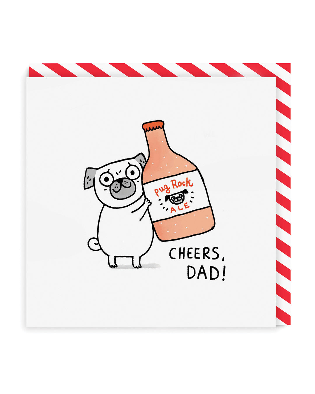 Cheers Dad Pug Greeting Card