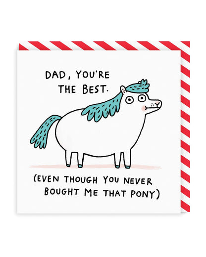 Dad Pony Square Greeting Card