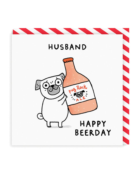 Husband Beer-Day Square Greeting Card