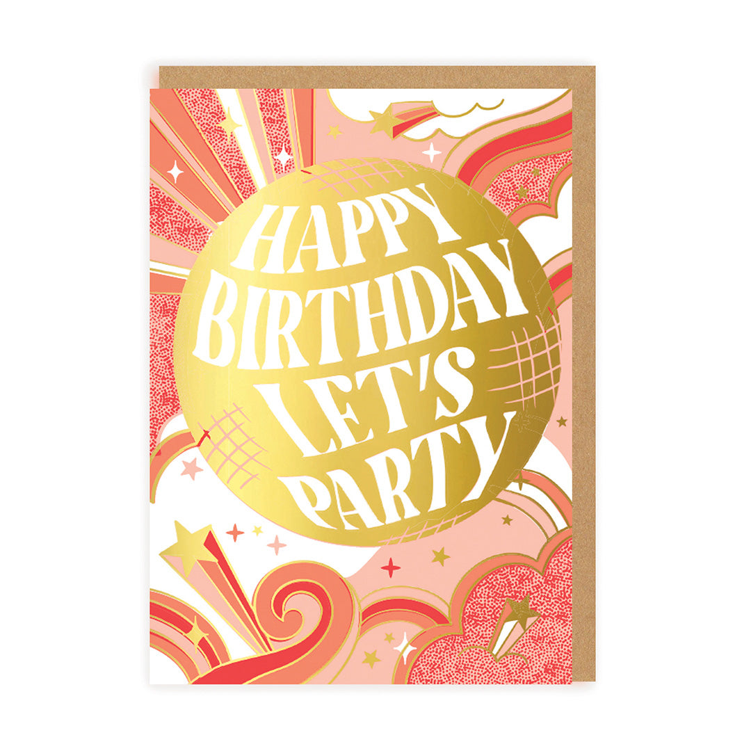 Let's Party Disco Ball Birthday Card