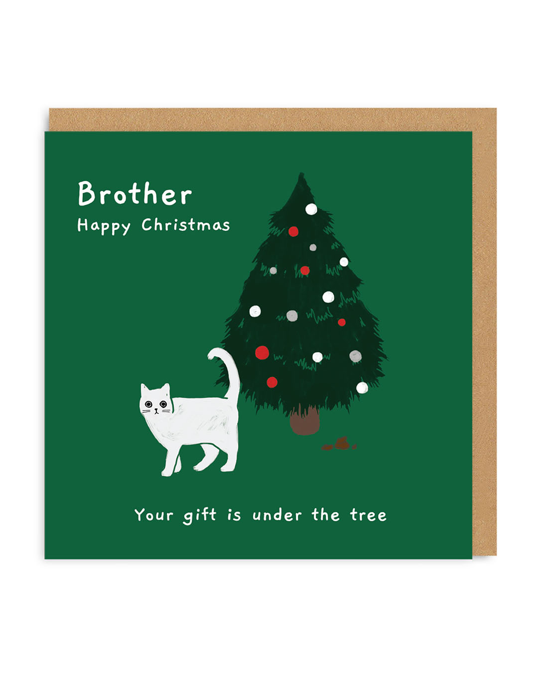 Brother Your Gift is Under the Tree Square Christmas Card