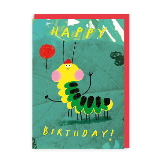 Caterpillar Birthday Greeting Card