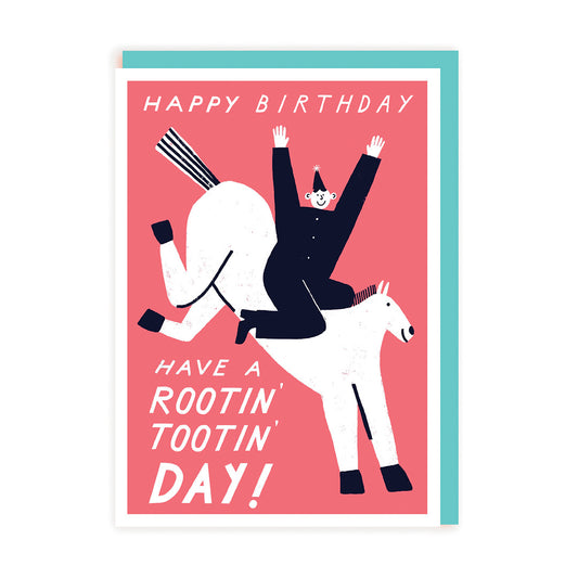 Rootin' Tootin' Horse Birthday Greeting Card