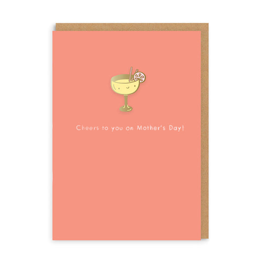 Cheers To You Mother's Day Enamel Pin Greeting Card