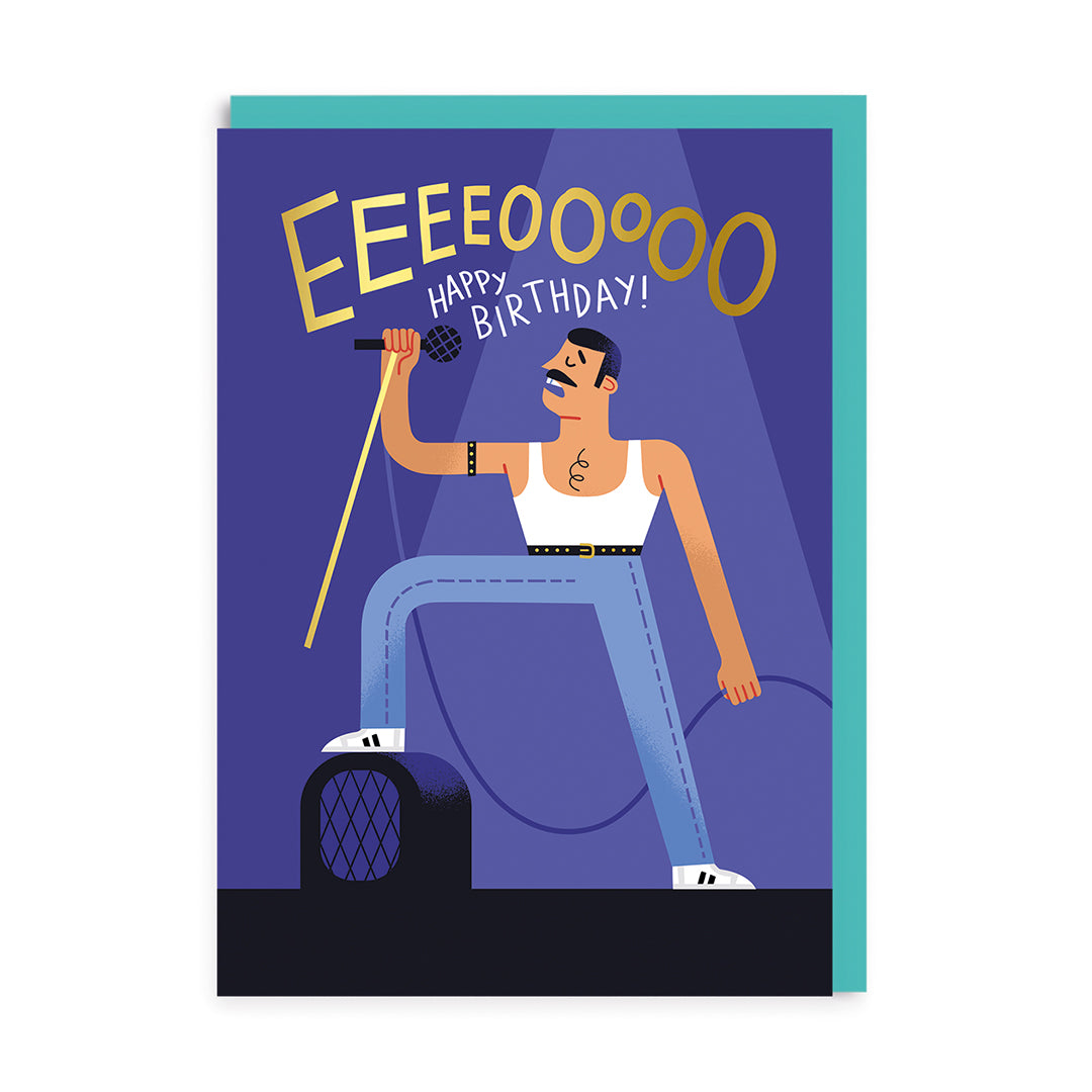 EEEEEOOOO Freddie Mercury HBD Greeting Card