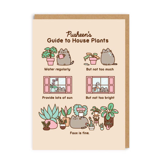 Pusheen's Guide To House Plants Greeting Card
