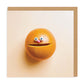 Orange Smiley Face Square Greeting Card