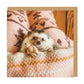 Hedgehog In Bed Square Greeting Card