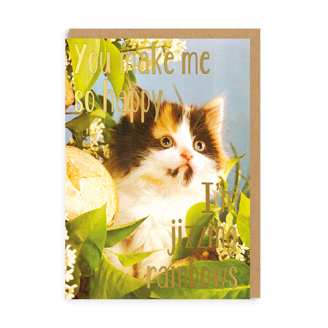Smitten Kitten - Jizzing Rainbows Greeting Card