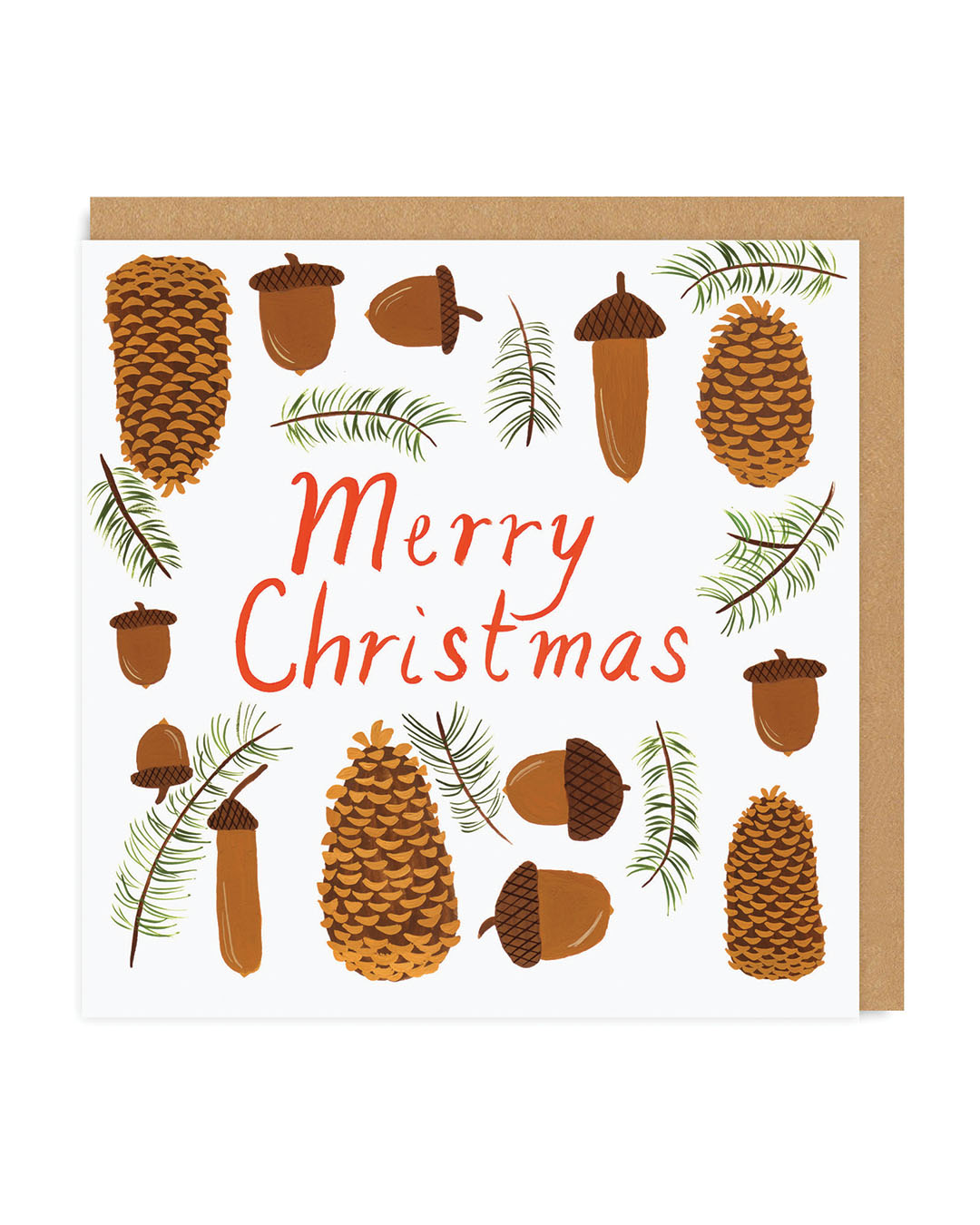 Cones and 'Corns Merry Christmas Square Greeting Card