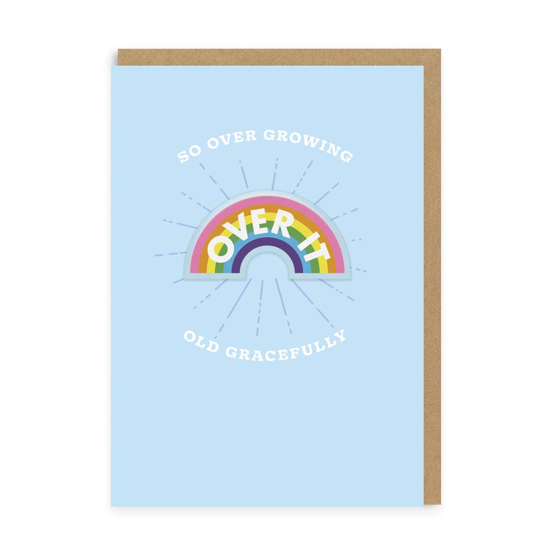 So Over Growing Old Gracefully Woven Patch Card