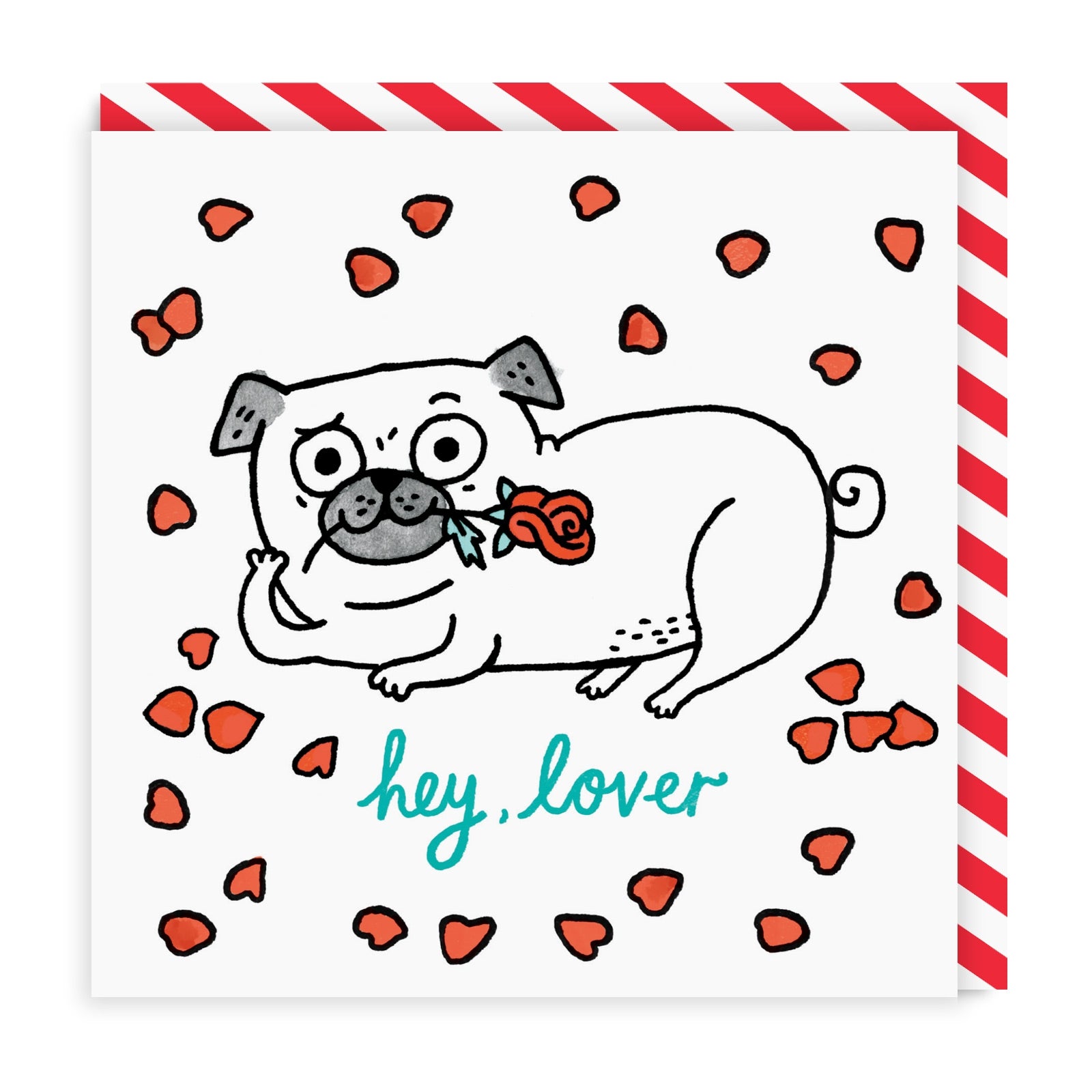Hey Lover Square Greeting Card