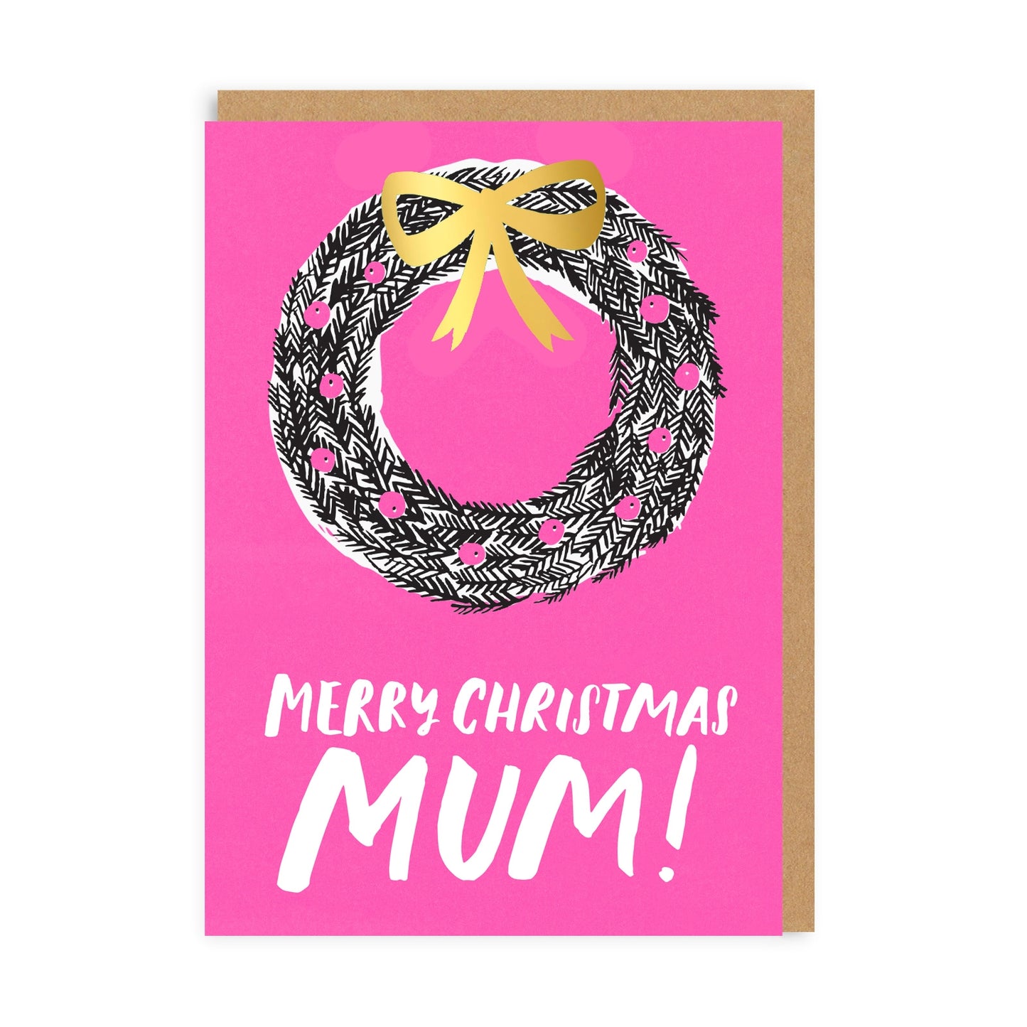 Neon Wreath Mum Greeting Card
