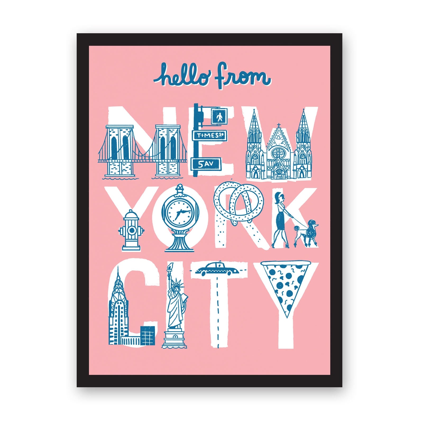 A3 Hello From New York City Riso Print