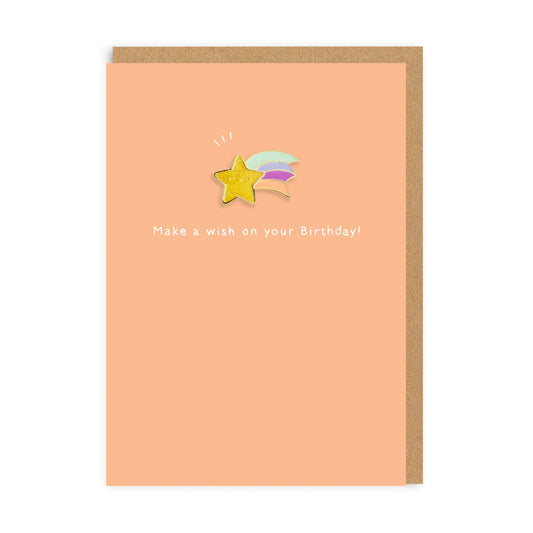 Make A Birthday Wish Enamel Pin Greeting Card