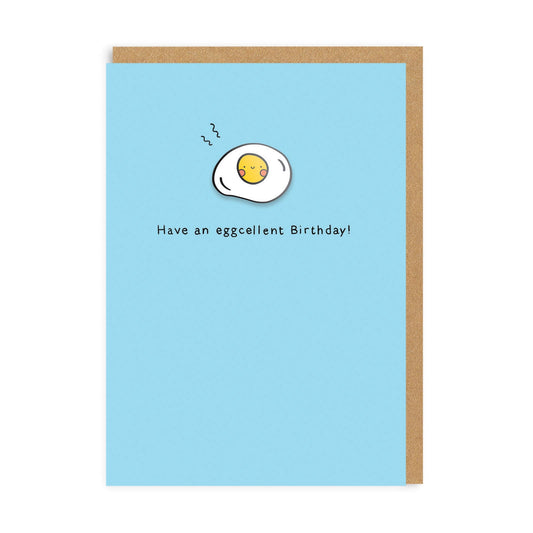 Eggcellent Birthday Enamel Pin Greeting Card