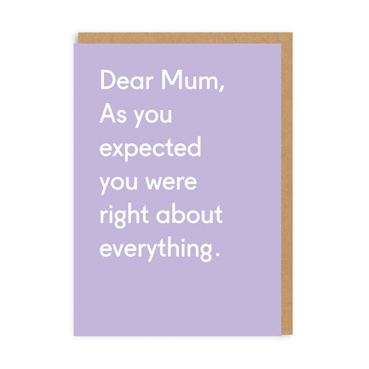 Dear Mum Greeting Card